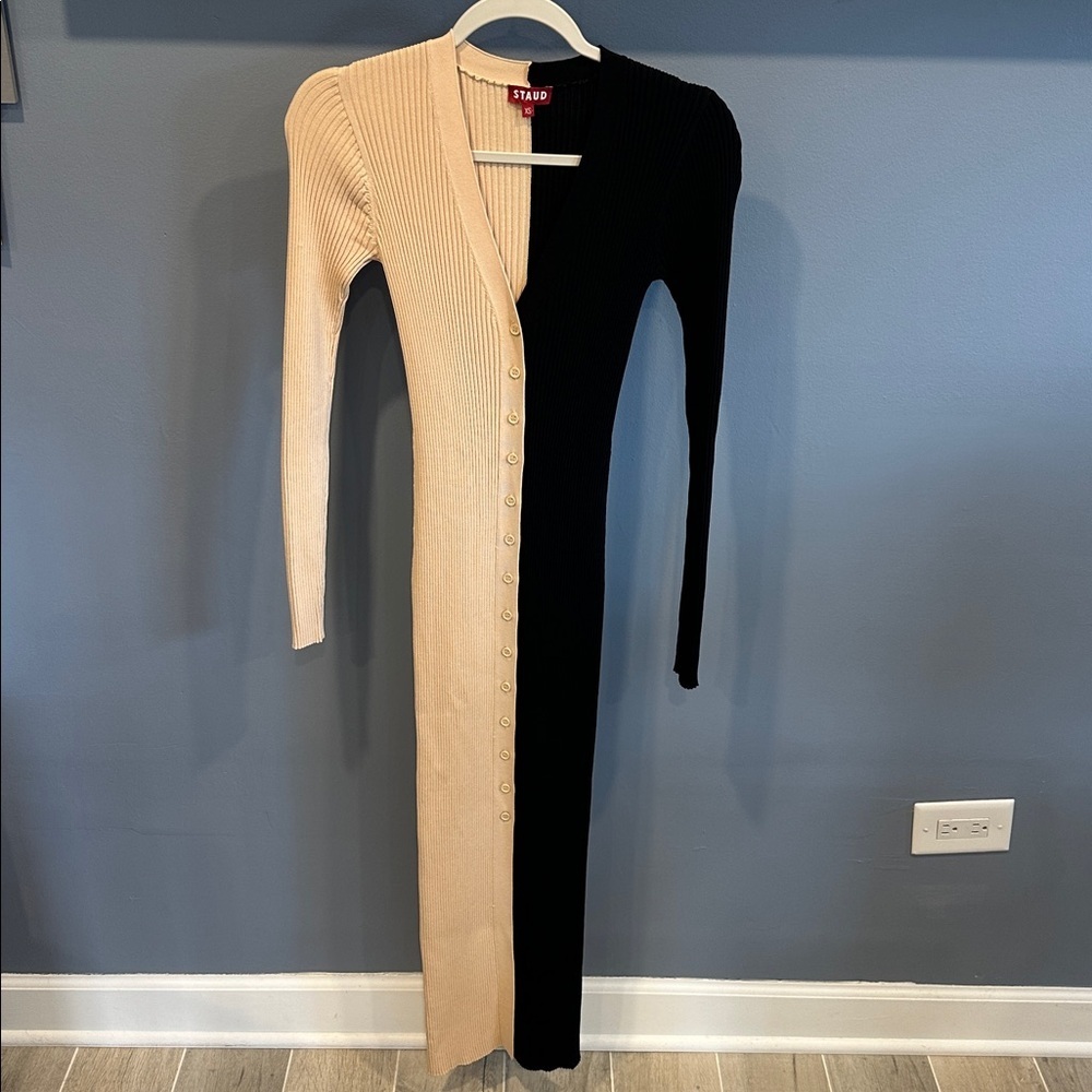 STAUD SHOKO COLORBLOCK SWEATER DRESS - Picture 2 of 5